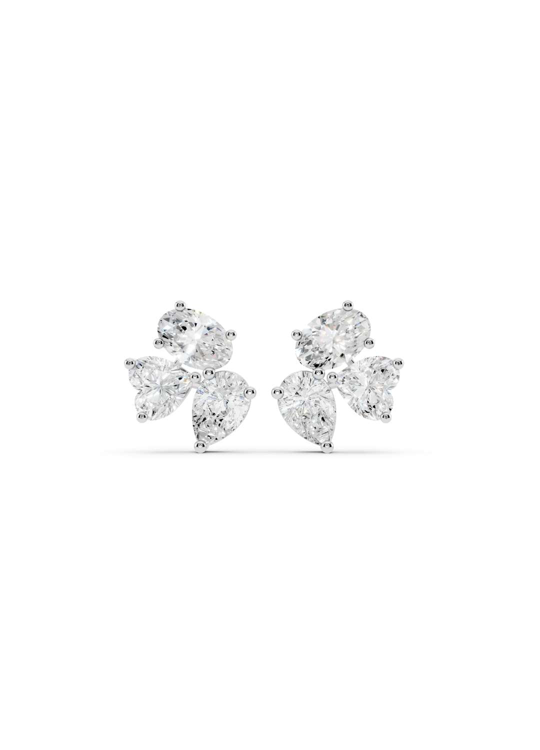 Trio Diamond Stud Earrings Image 9