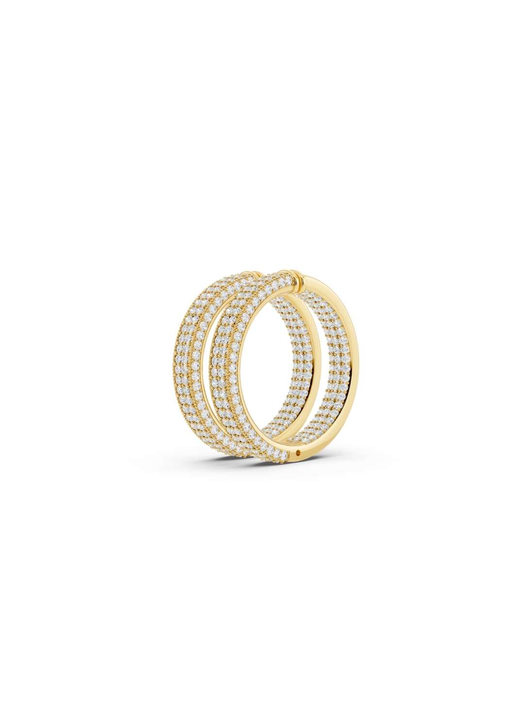Triple Row Diamond Hoop Earrings Image 1