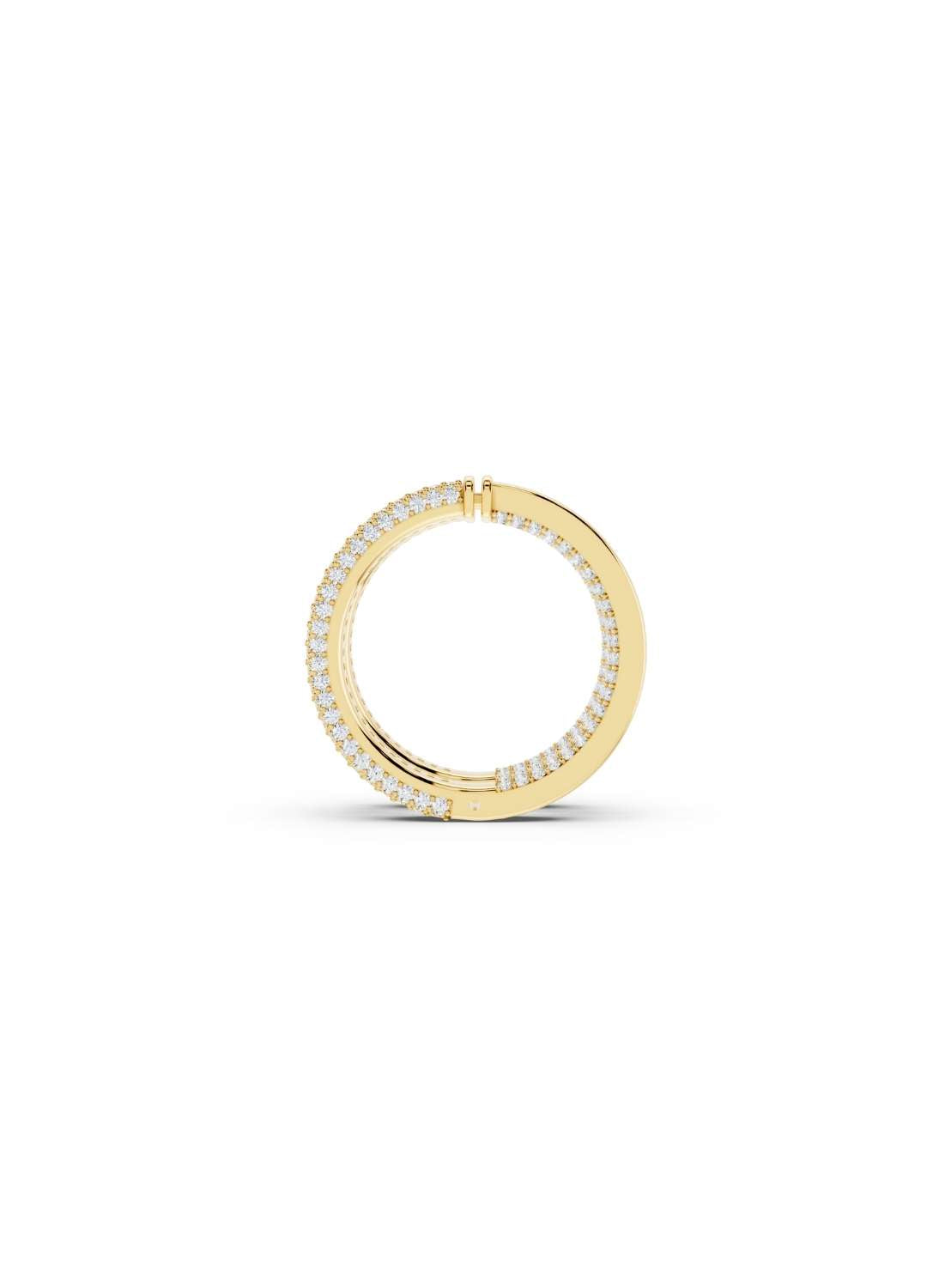 Triple Row Diamond Hoop Earrings Image 5
