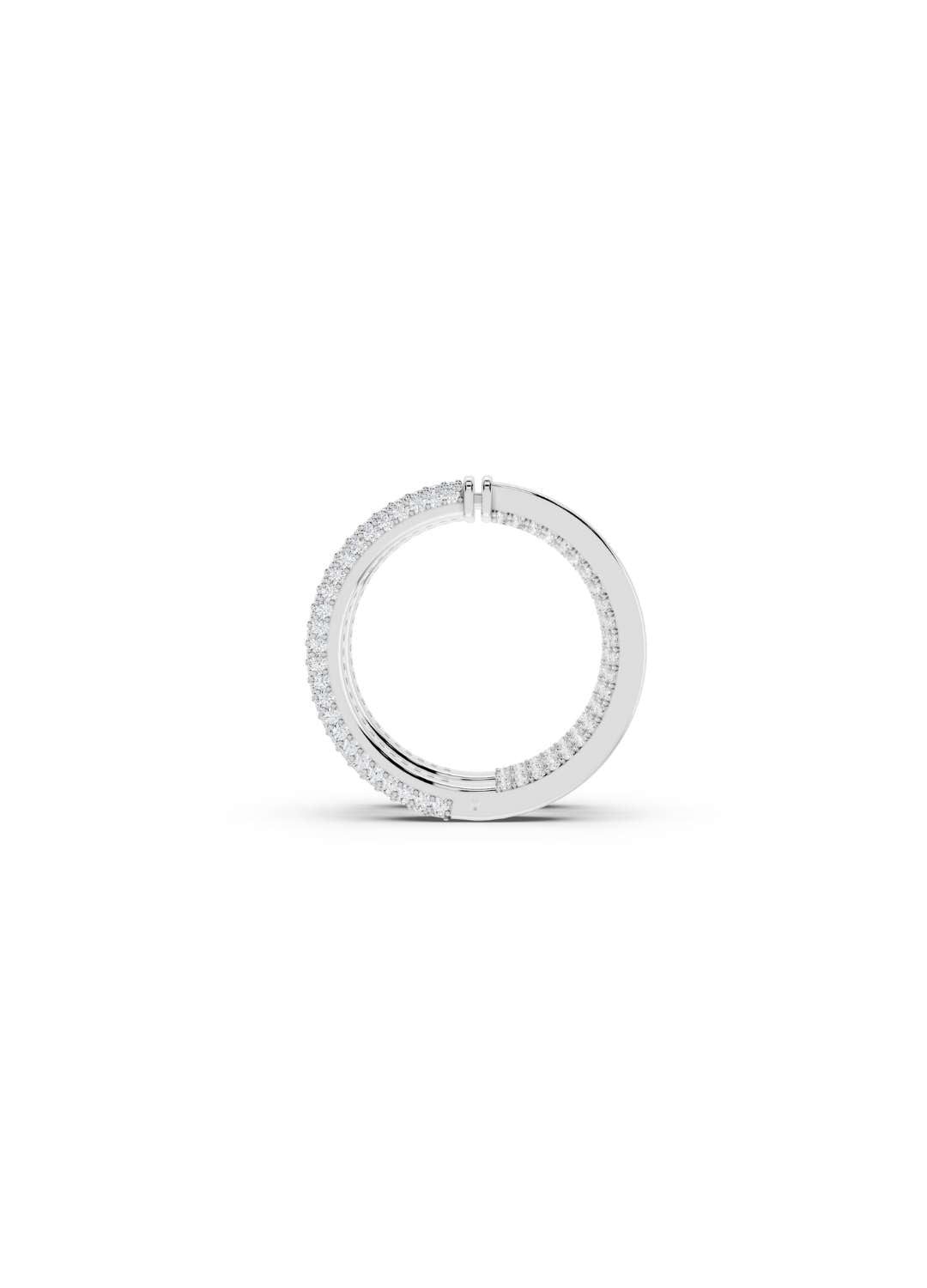 Triple Row Diamond Hoop Earrings Image 11
