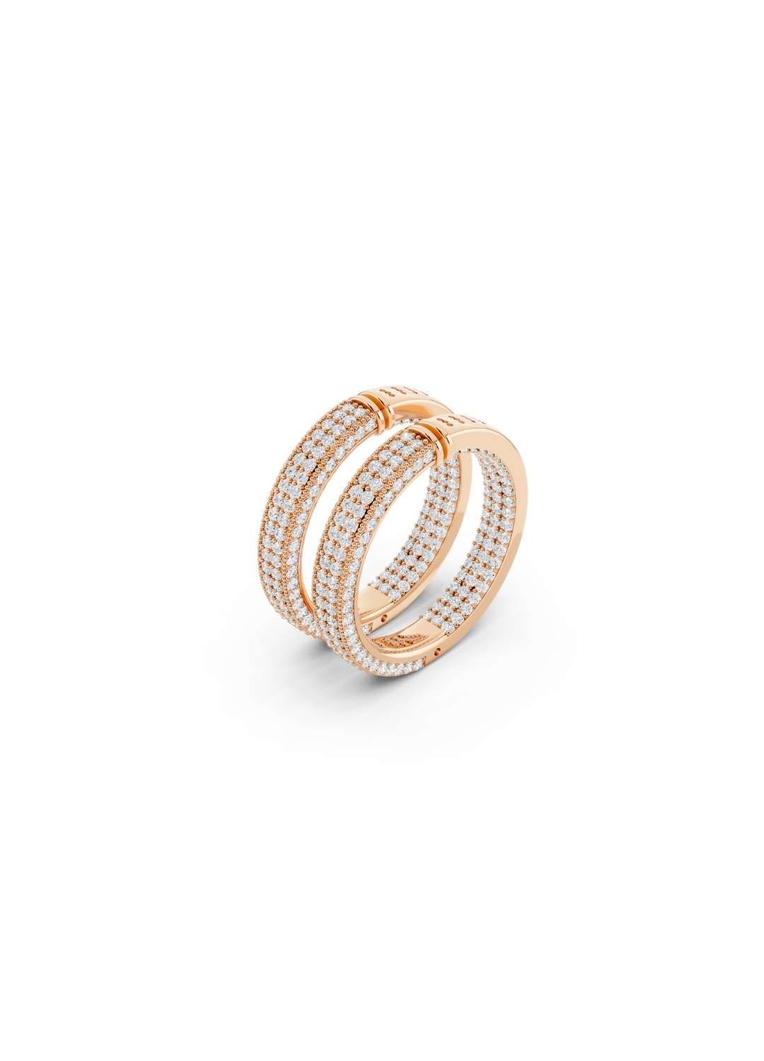 Triple Row Diamond Hoop Earrings Image 8