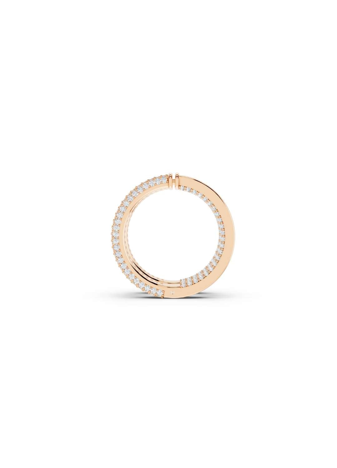 Triple Row Diamond Hoop Earrings Image 10