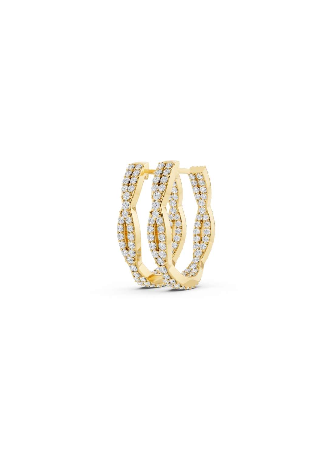 Twist Diamond Hoop Earrings Image 1
