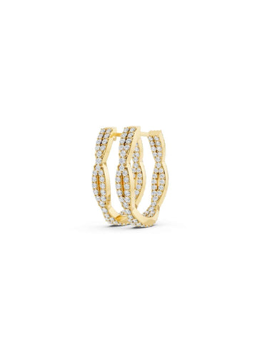 Twist Diamond Hoop Earrings Image 1