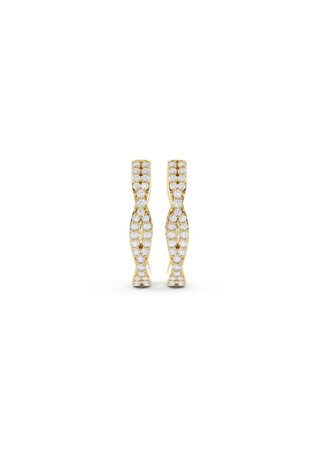 Twist Diamond Hoop Earrings Image 5