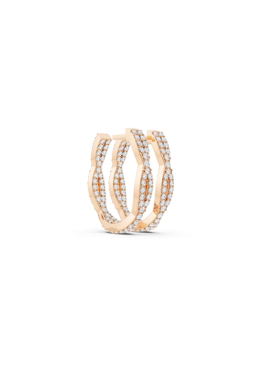 Twist Diamond Hoop Earrings Image 7