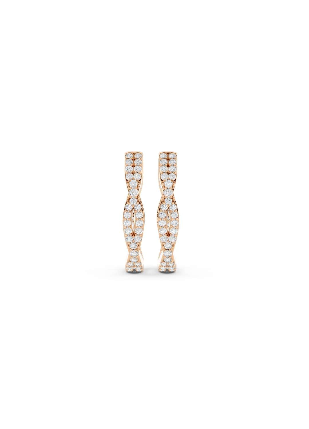 Twist Diamond Hoop Earrings Image 10