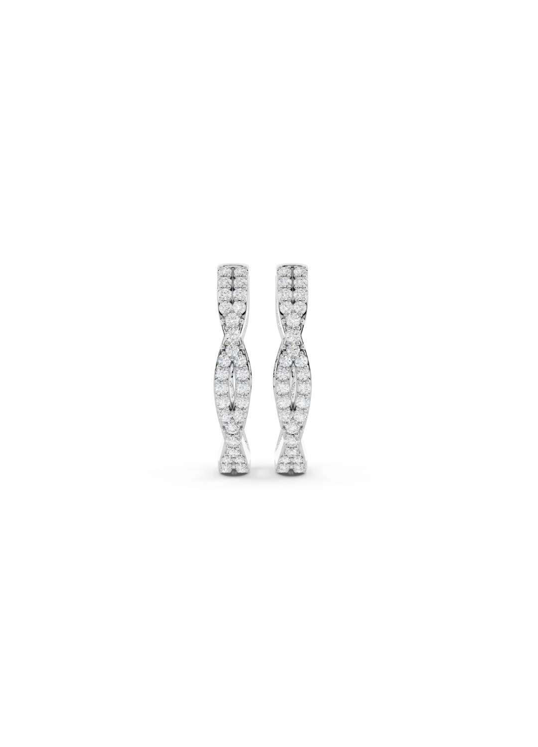 Twist Diamond Hoop Earrings Image 15