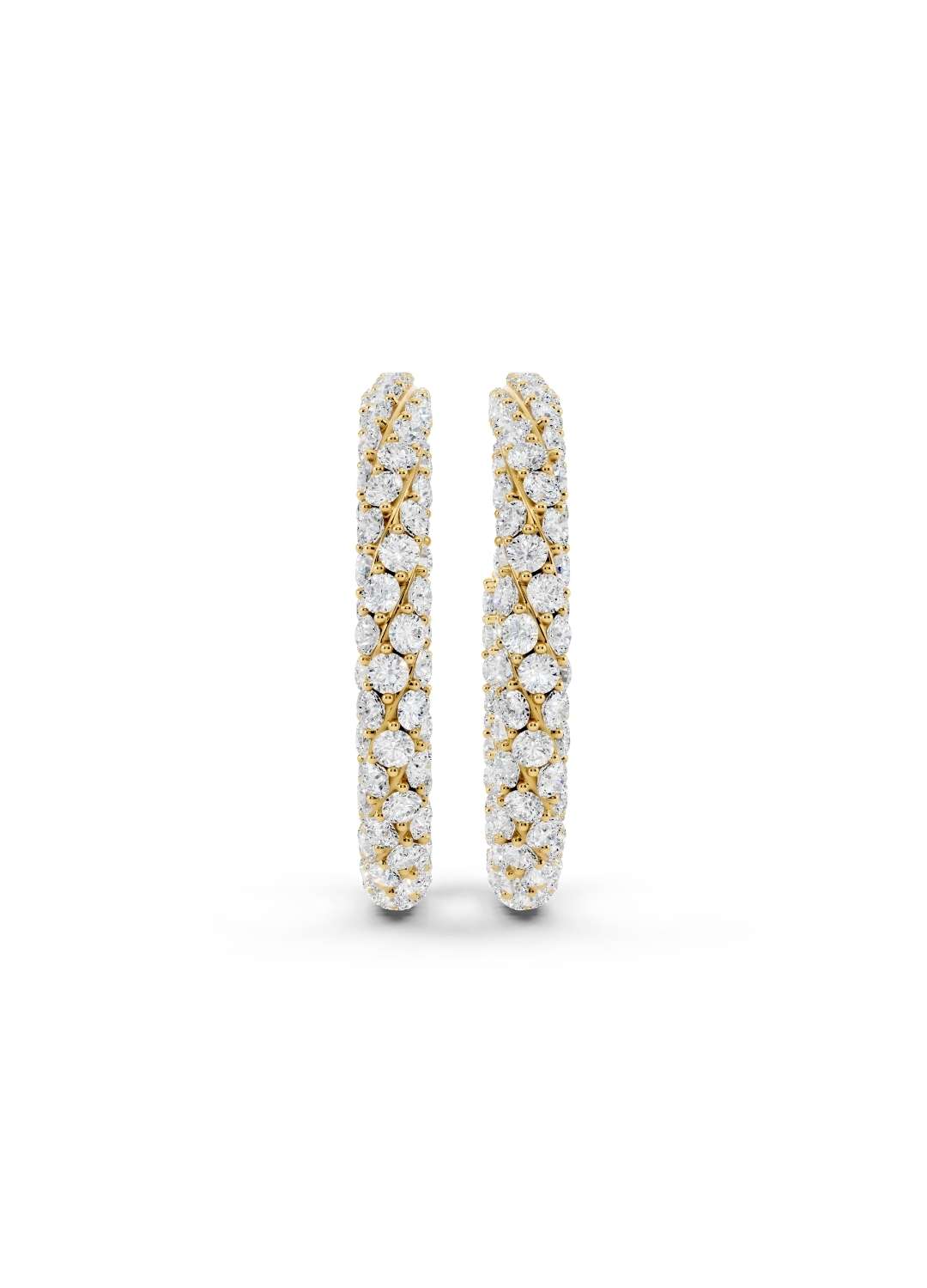 Twisted Diamond Hoop Earrings Image 1