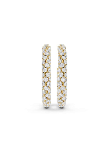 Twisted Diamond Hoop Earrings Image 1