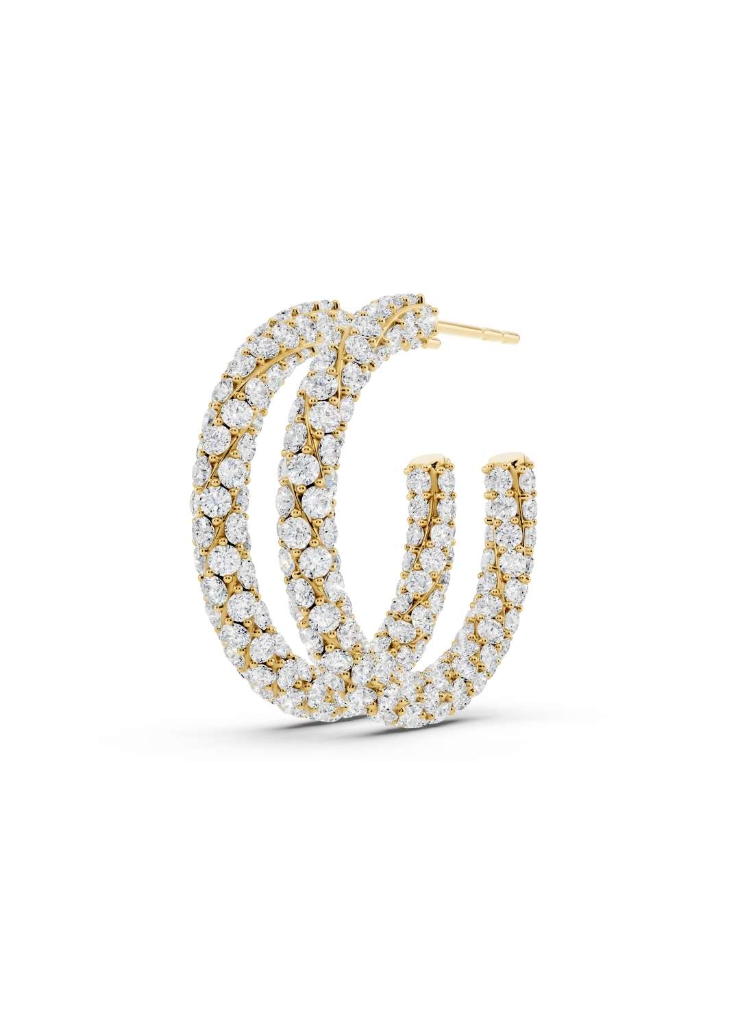Twisted Diamond Hoop Earrings Image 1