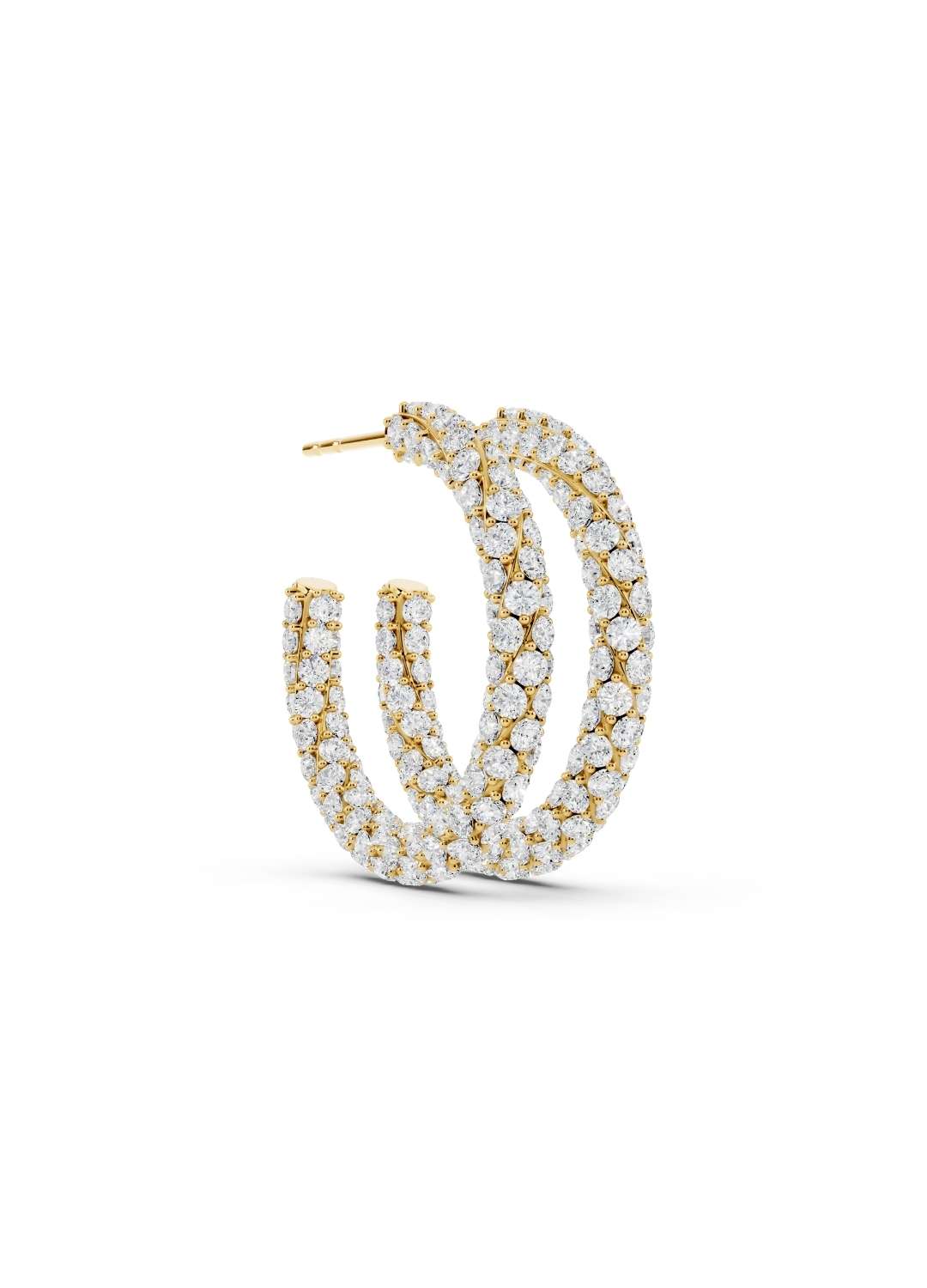 Twisted Diamond Hoop Earrings Image 3
