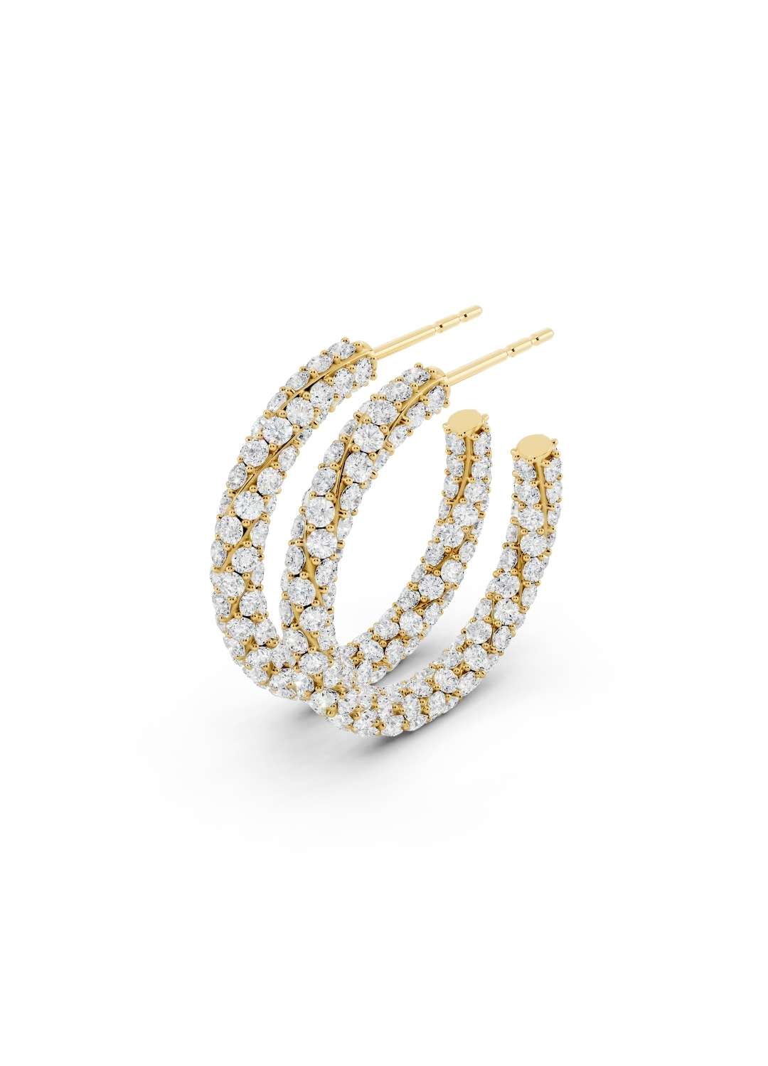 Twisted Diamond Hoop Earrings Image 4