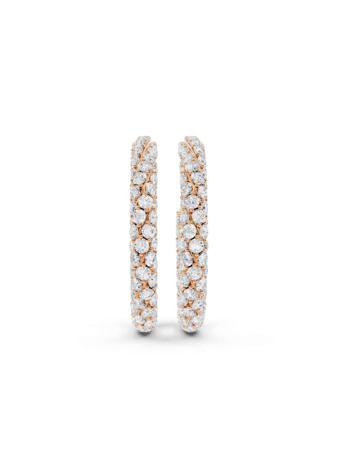 Twisted Diamond Hoop Earrings Image 5