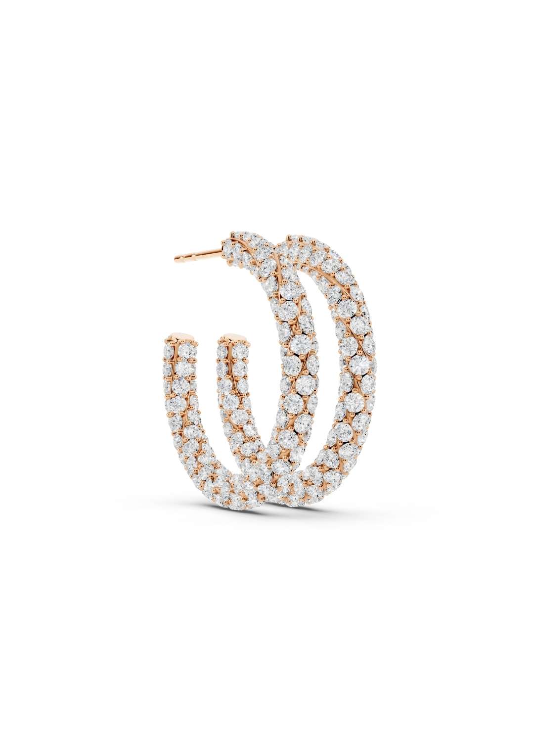 Twisted Diamond Hoop Earrings Image 7