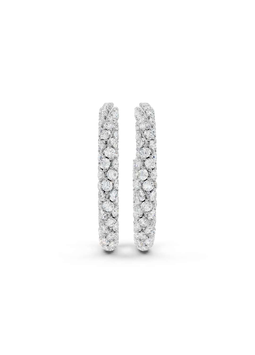 Twisted Diamond Hoop Earrings Image 9