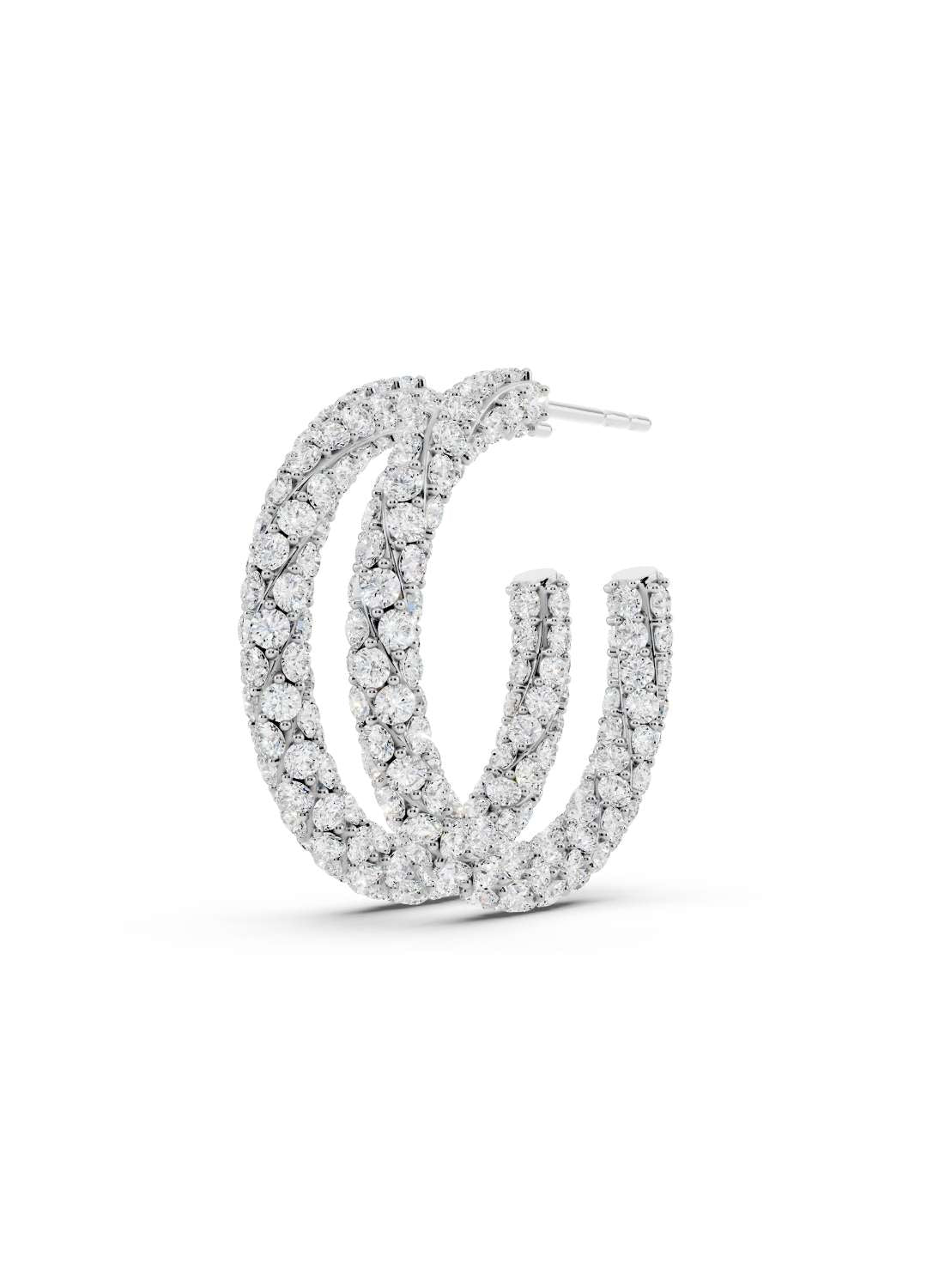 Twisted Diamond Hoop Earrings Image 11