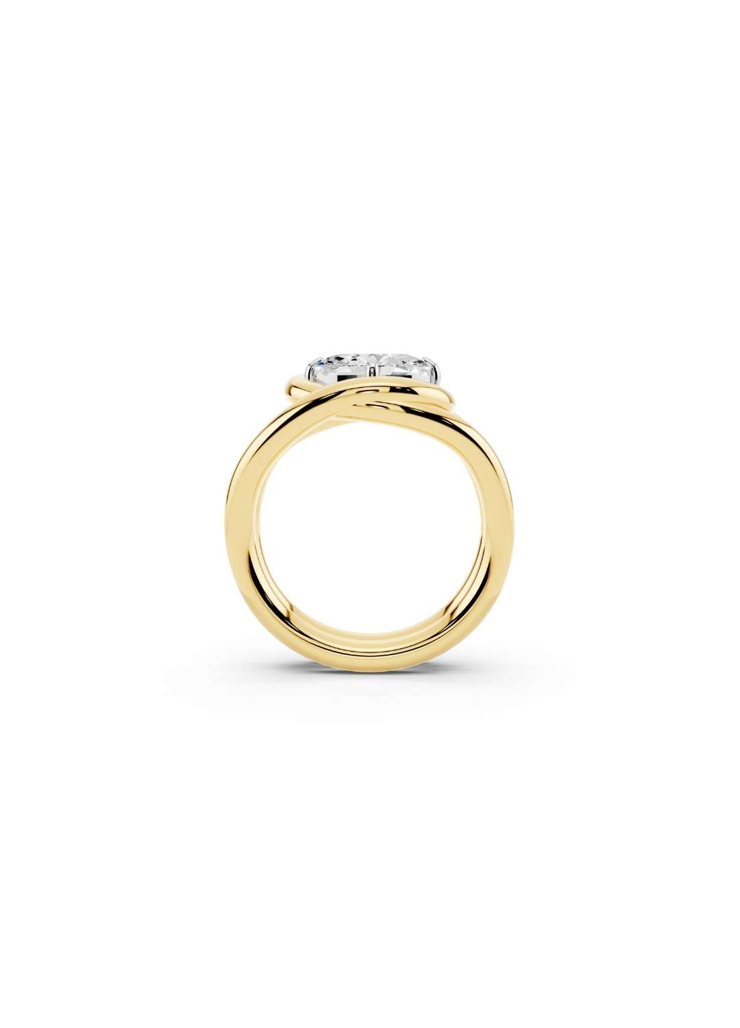 Twisted Gold Oval Diamond Ring Image 3