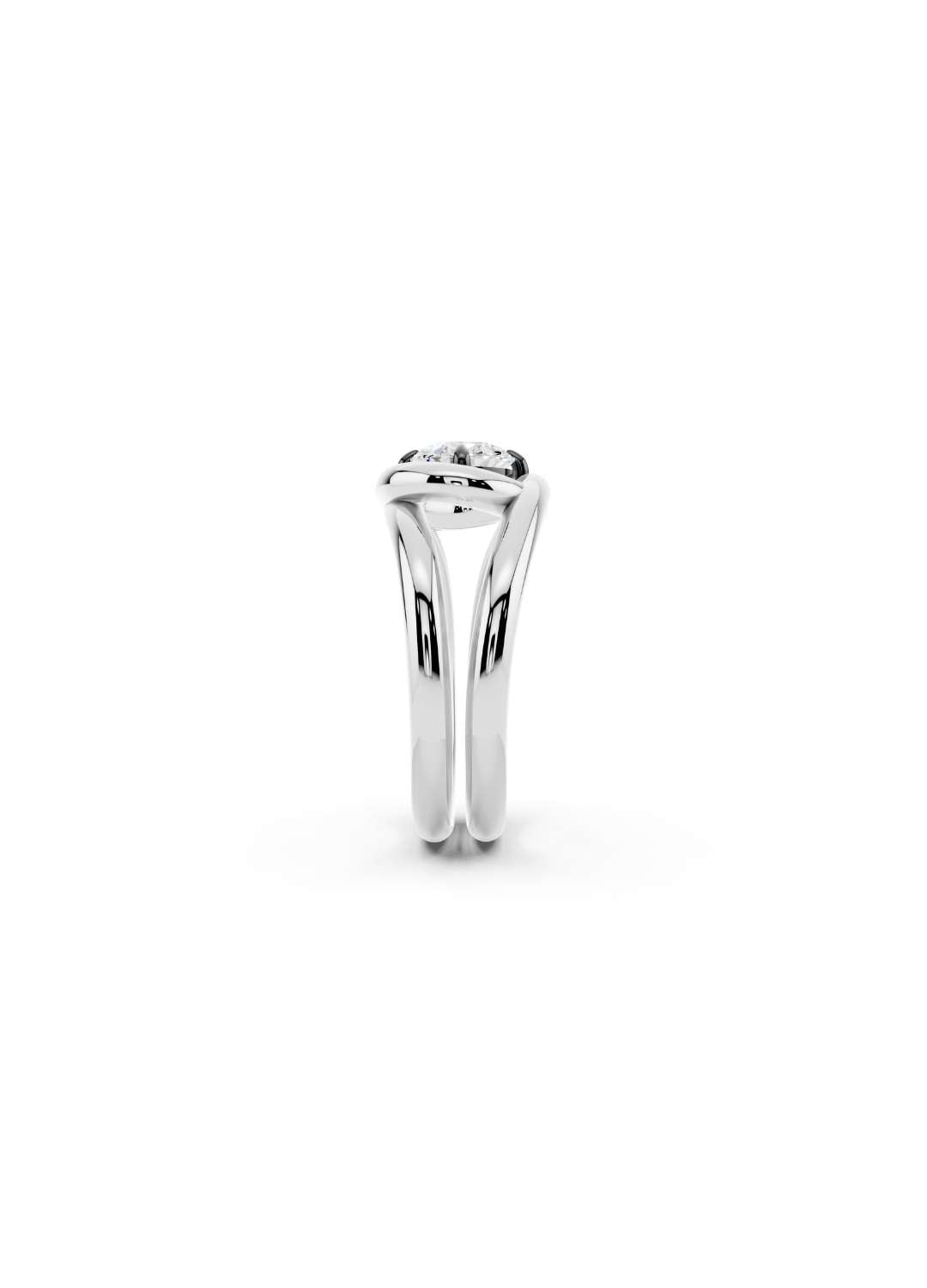 Twisted Gold Oval Diamond Ring Image 9