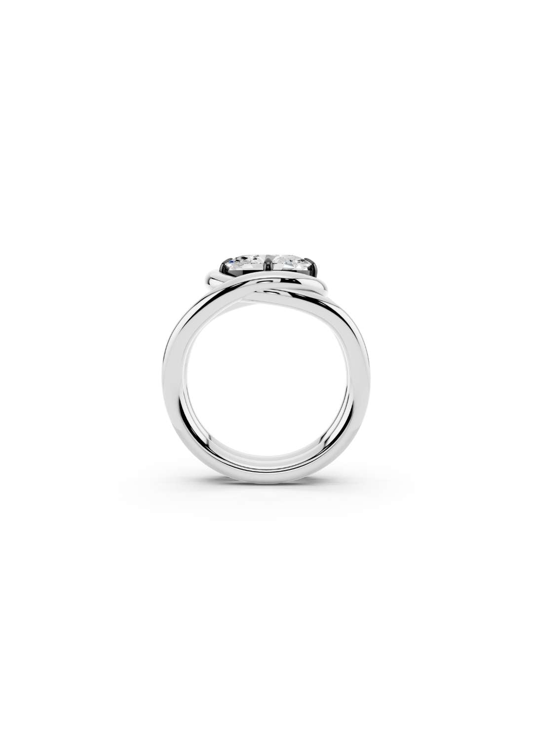 Twisted Gold Oval Diamond Ring Image 8