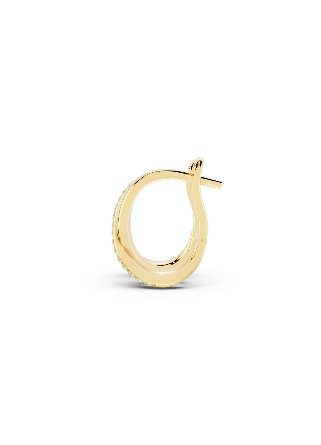 Two-Tone Crossover Diamond Earrings Image 5