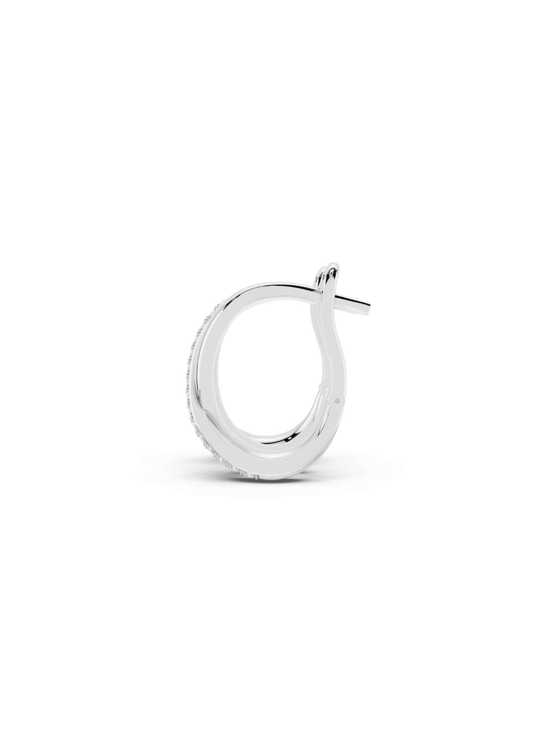 Two-Tone Crossover Diamond Earrings Image 14