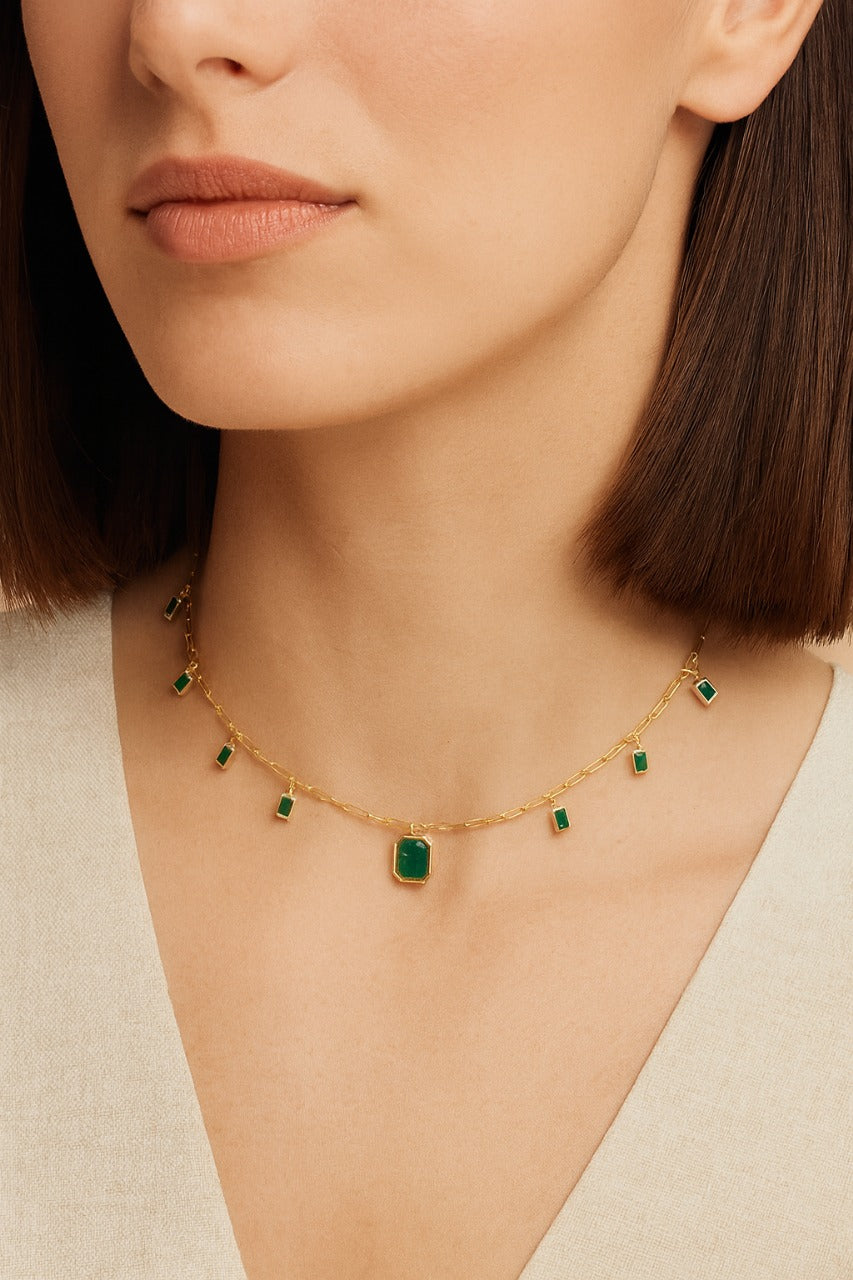 Emerald Charm Necklace