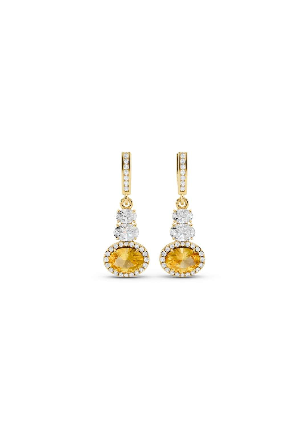 Yellow Diamond Drop Earrings Image 1