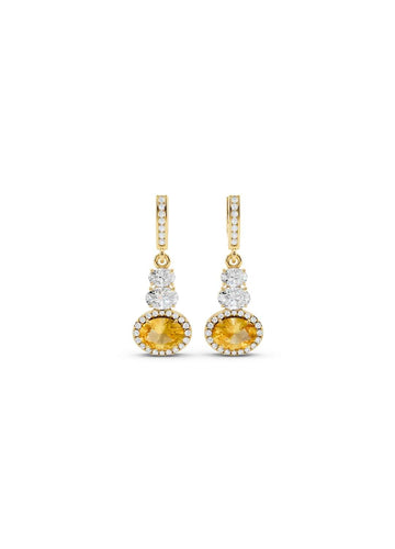 Yellow Diamond Drop Earrings Image 1
