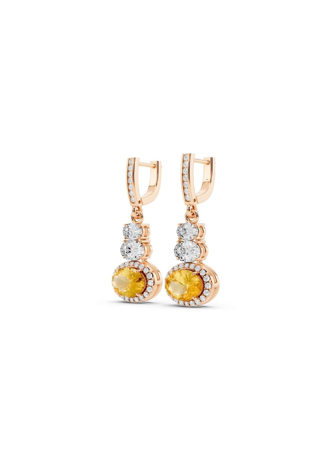 Yellow Diamond Drop Earrings Image 10