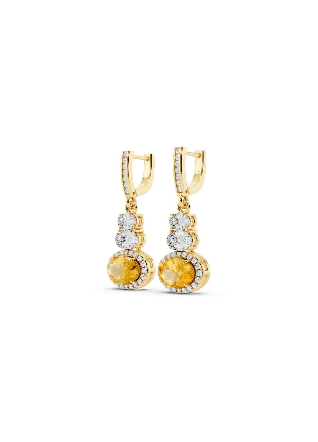 Yellow Diamond Drop Earrings Image 1