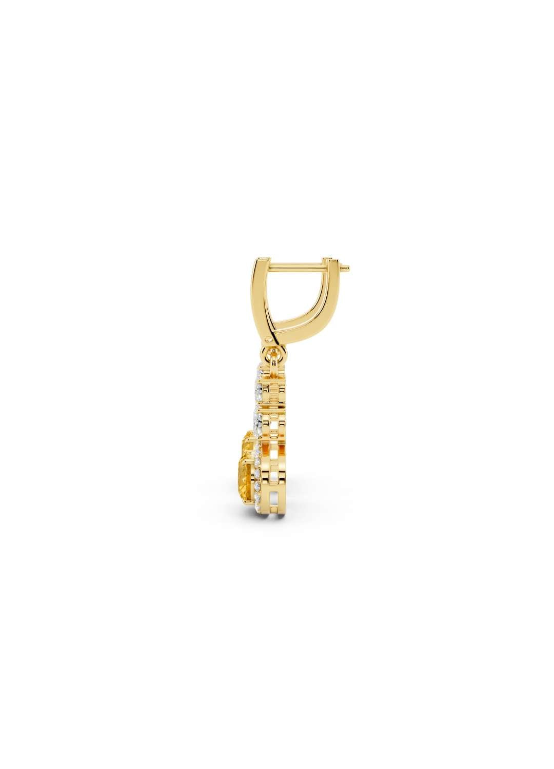 Yellow Diamond Drop Earrings Image 5