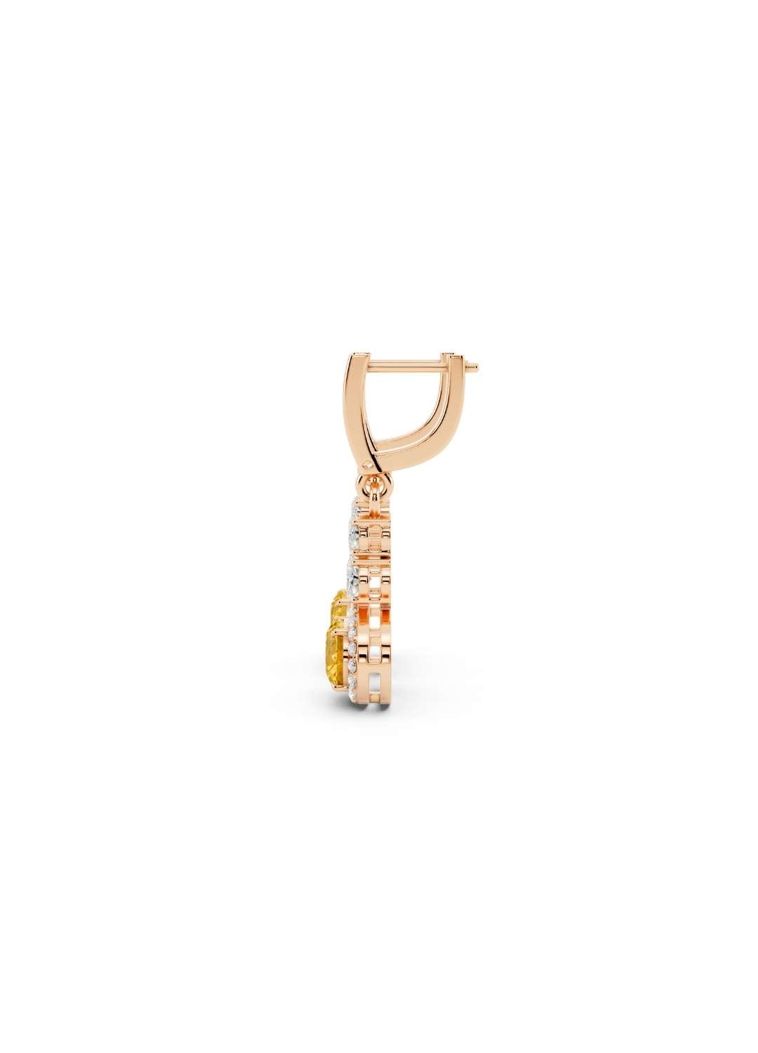 Yellow Diamond Drop Earrings Image 9