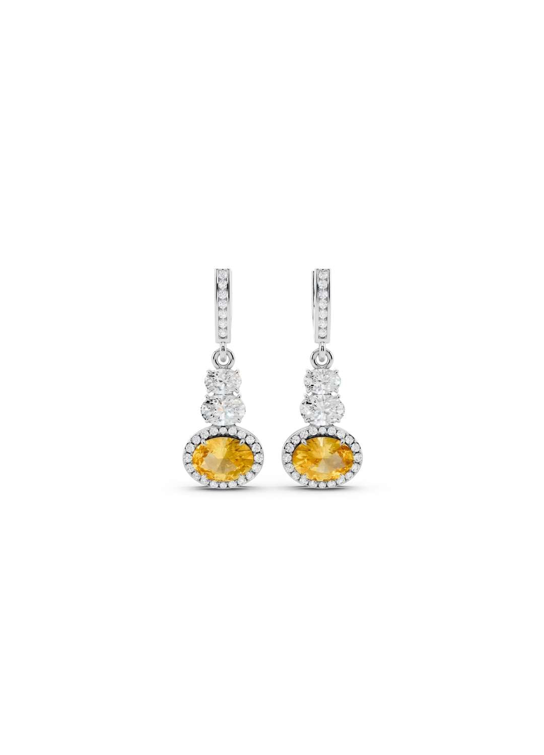 Yellow Diamond Drop Earrings Image 11