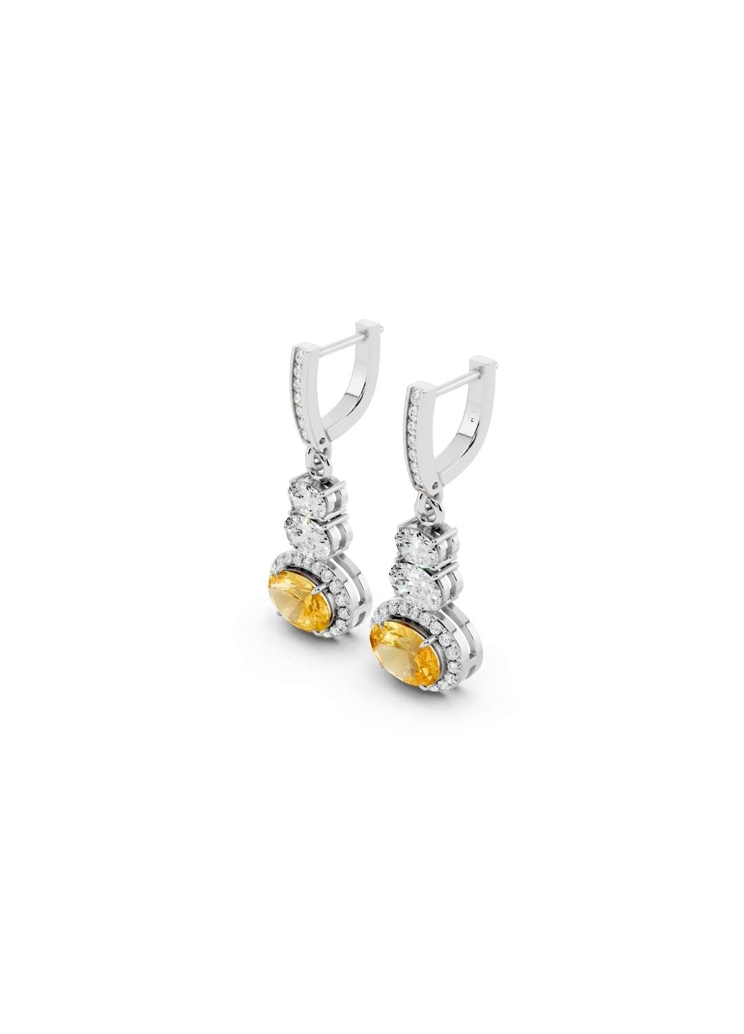Yellow Diamond Drop Earrings Image 14