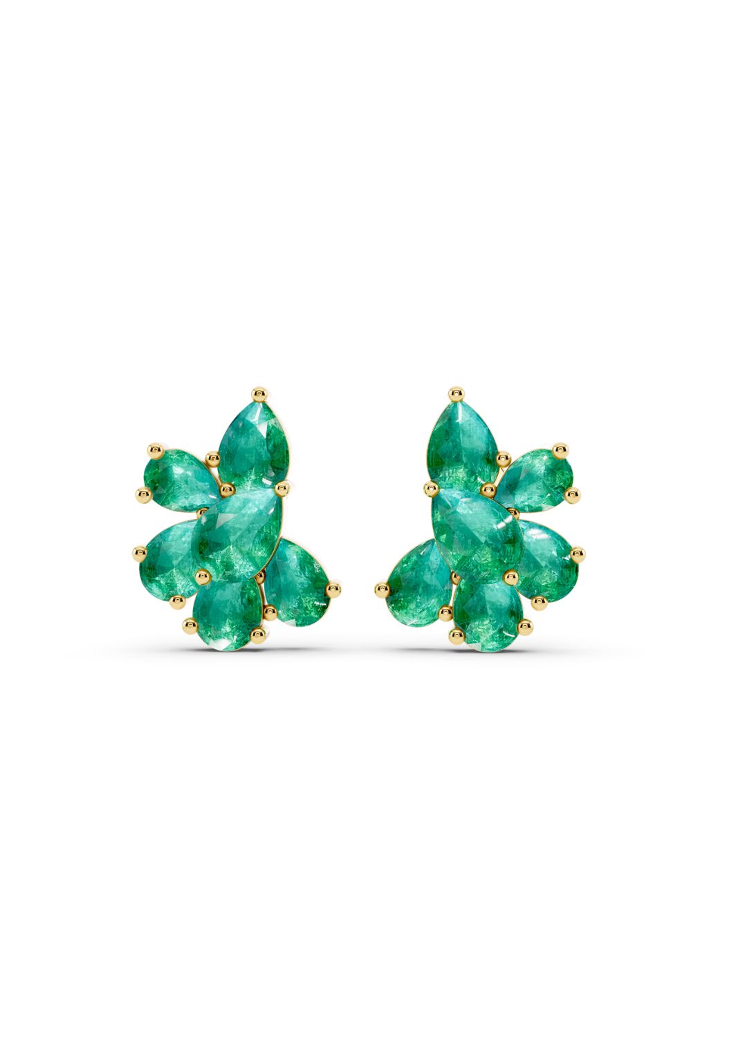 Emerald Floral Stud Earrings
