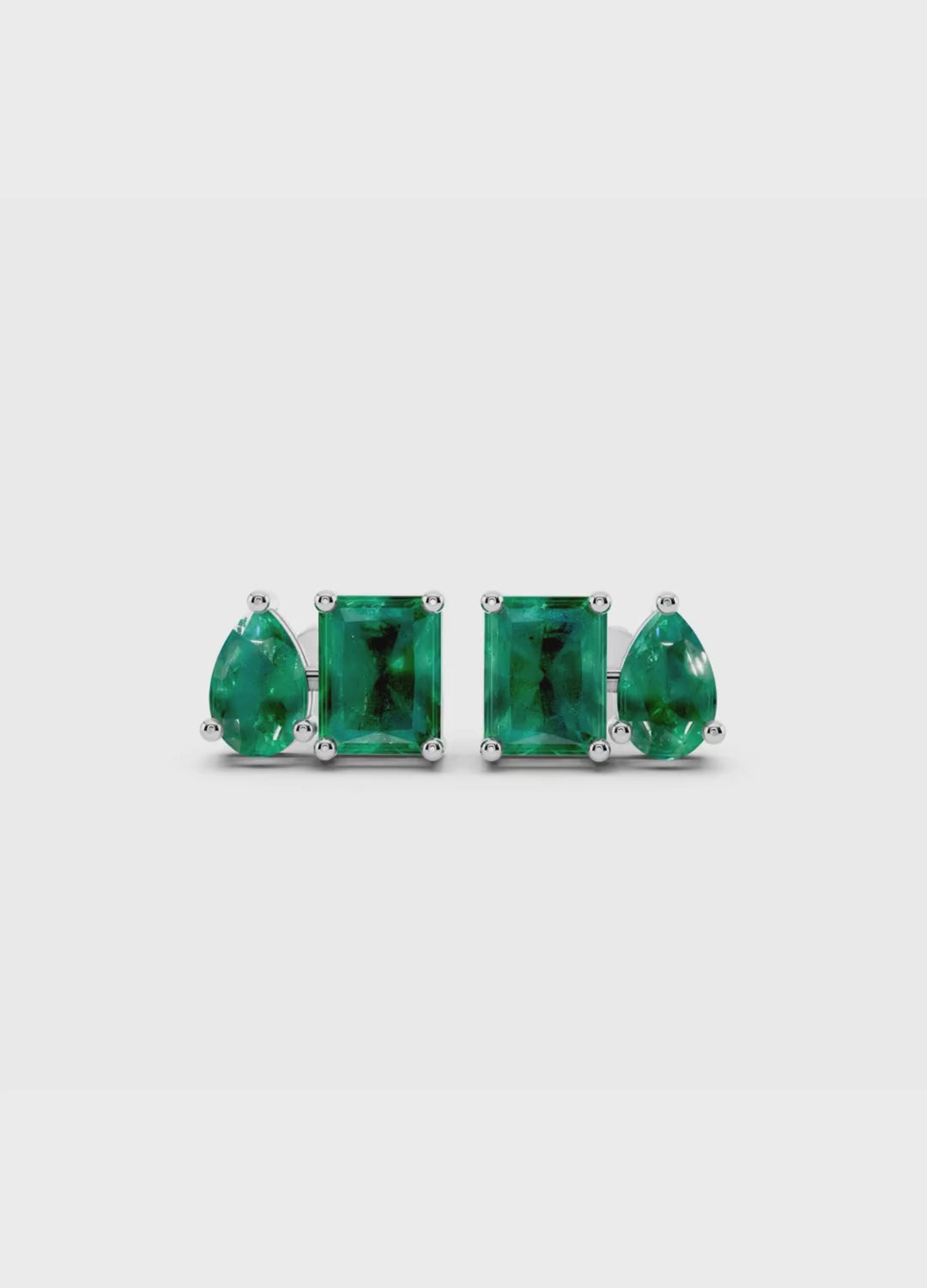 Emerald Duo Stud Earrings