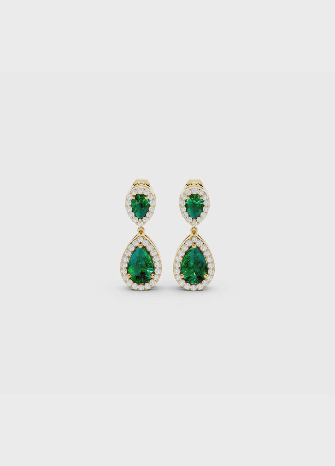 Emerald & Diamond Teardrop Earrings