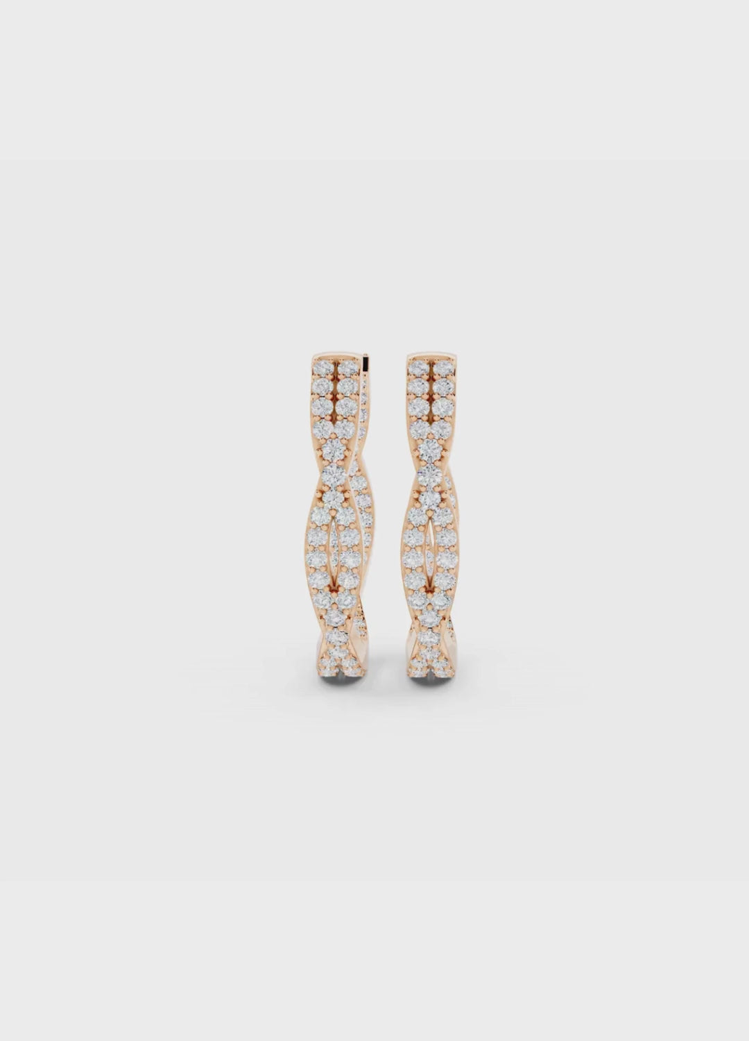 Twist Diamond Hoop Earrings