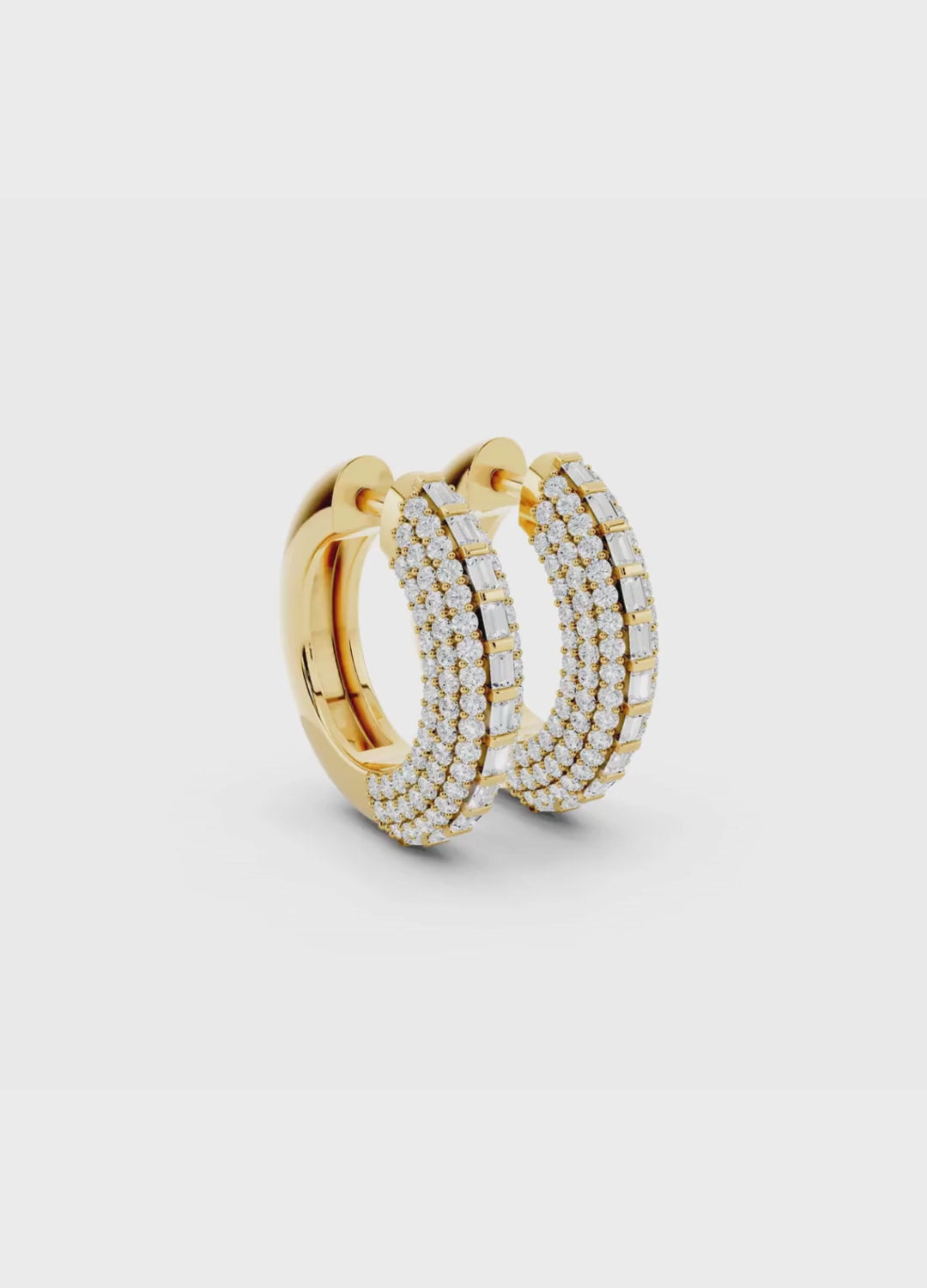 Baguette Diamond Huggie Hoops