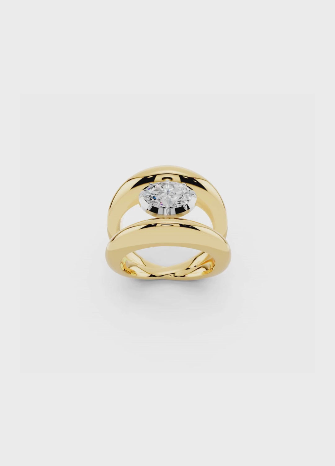 Oval Diamond Cut-Down Ring