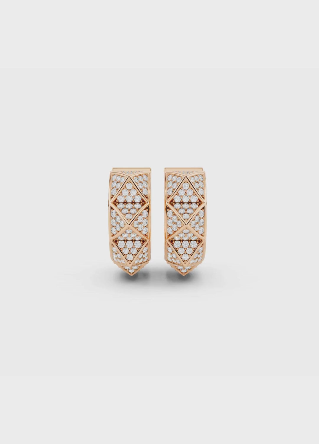 Geometric Diamond Huggie Hoops