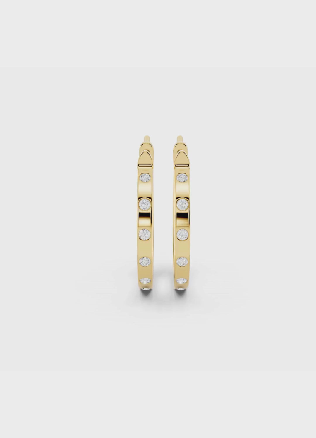 Bezel Diamond Hoop Earrings