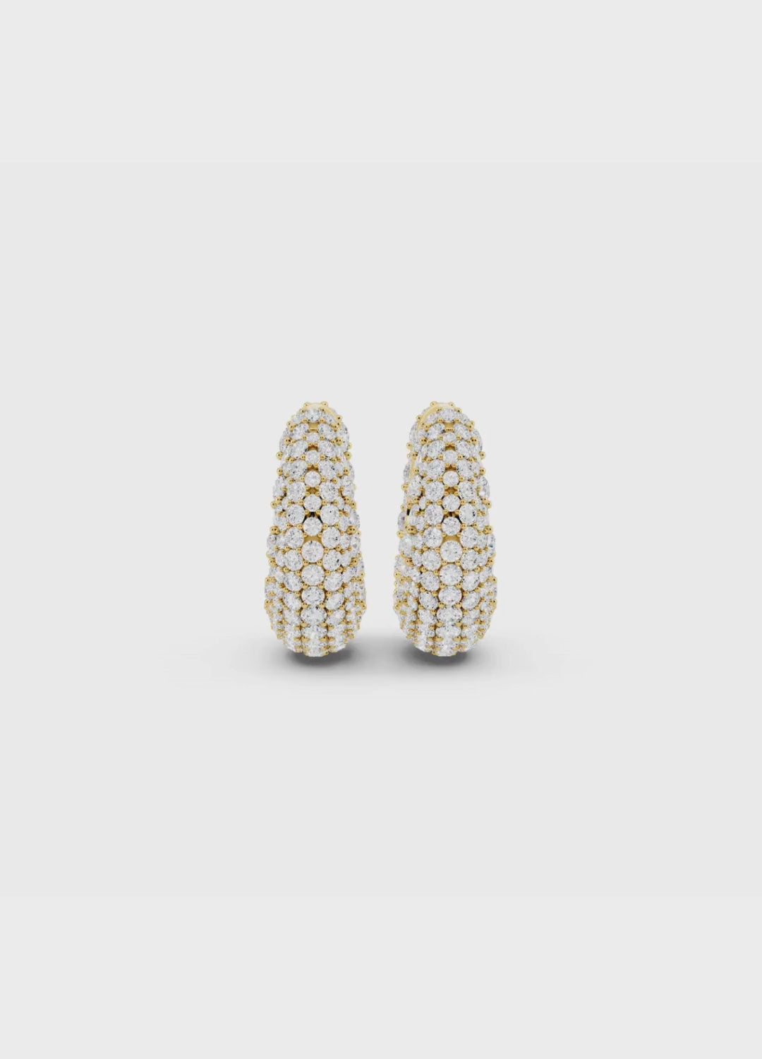 Diamond Dome Hoop Earrings