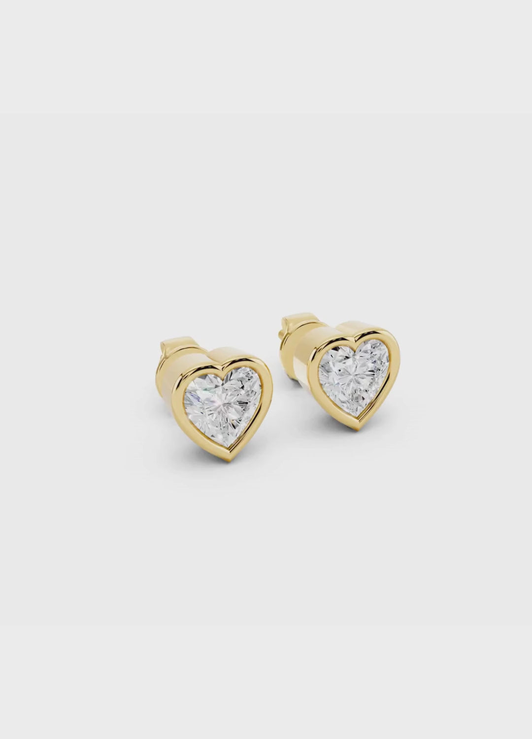 Heart Diamond Stud Earrings