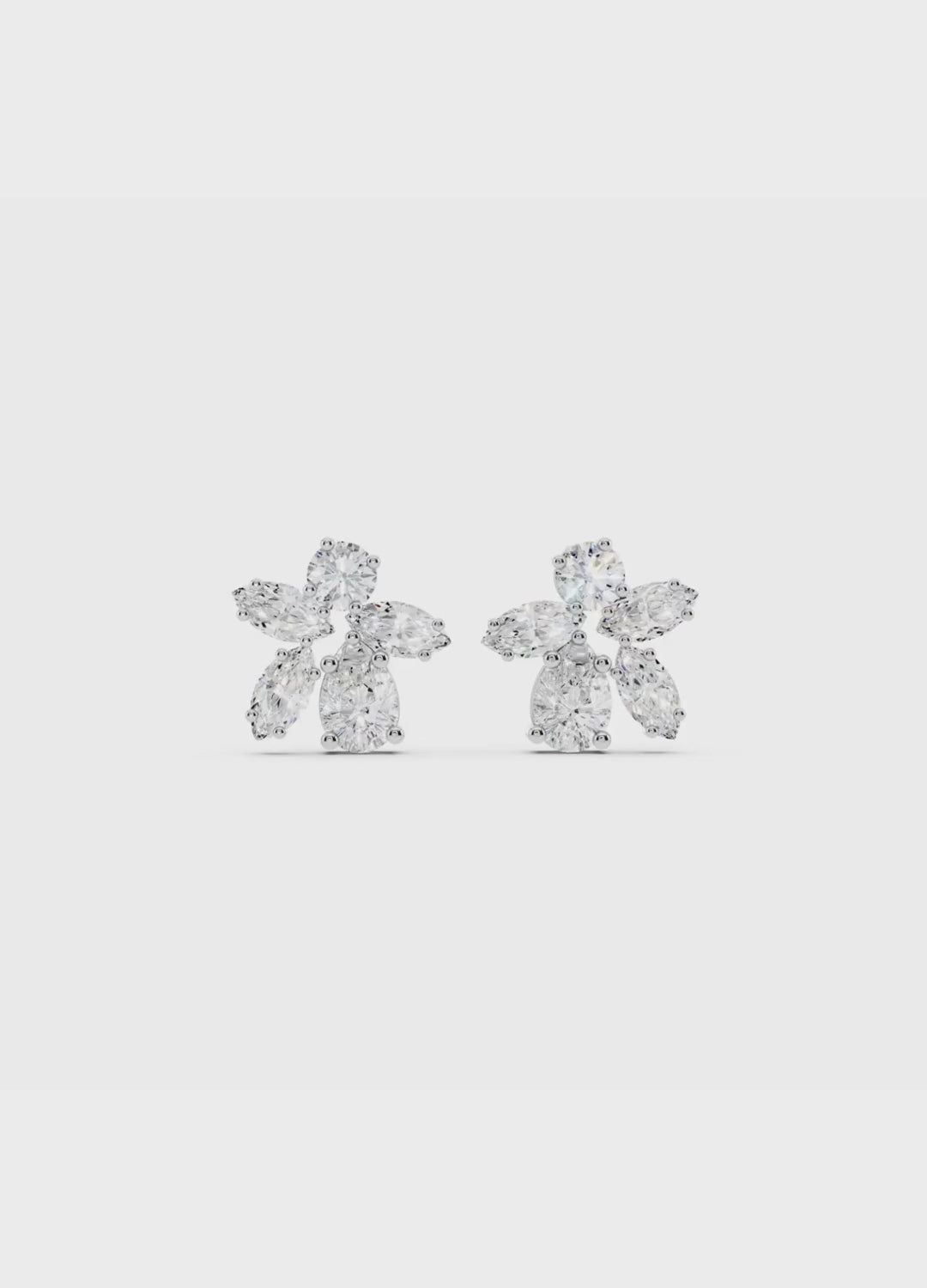Marquise Diamond Floral Earrings