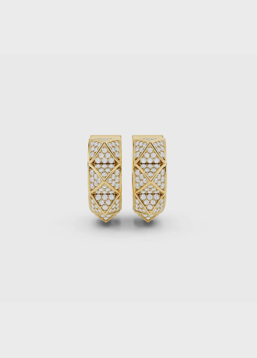 Geometric Diamond Huggie Hoops
