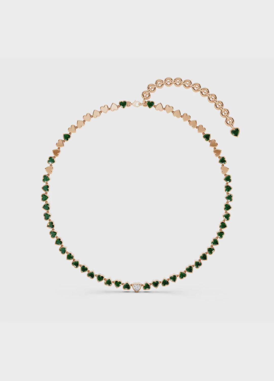 Emerald Heart Tennis Necklace