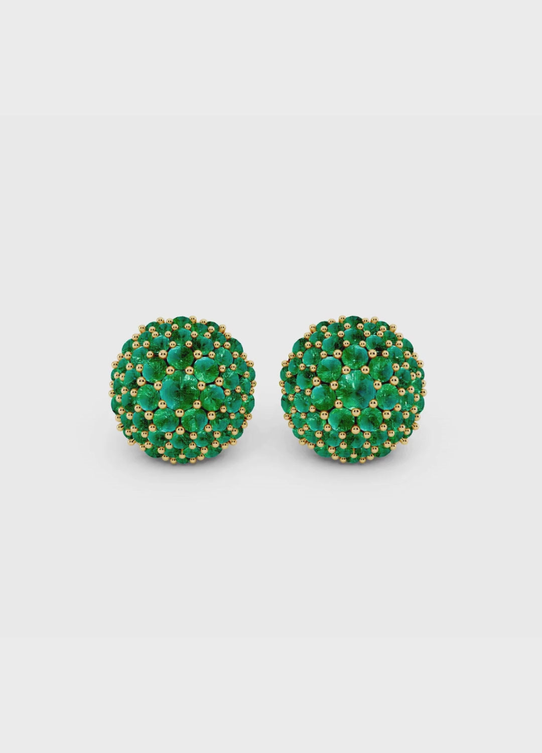 Emerald Pave Dome Studs
