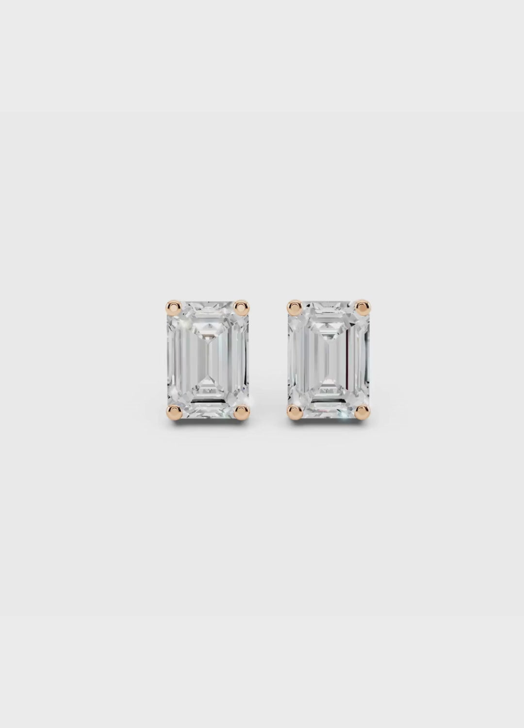 Emerald Cut Diamond Stud Earrings